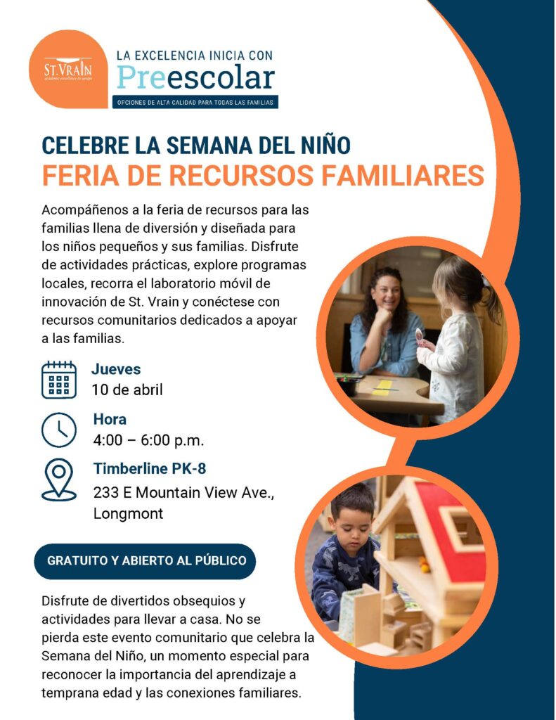 Event flyer for a family resource fair celebrating Children's Week, featuring activities and community resources.